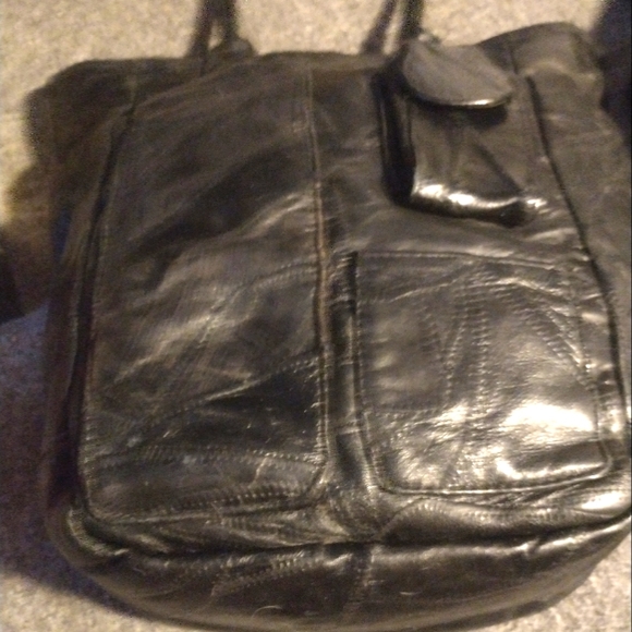 Beautiful buttery soft Black leather Tote. - Picture 3 of 6